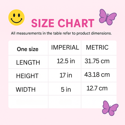 Personalized Colorful Smiley Butterfly Backpack – Cute Kids School Bag with Y2K 90’s Nostalgia Vibes