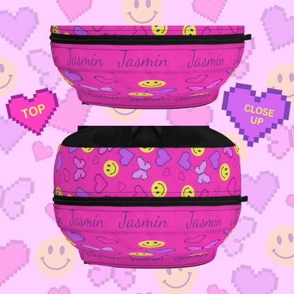 Personalized Colorful Smiley Butterfly Backpack – Cute Kids School Bag with Y2K 90’s Nostalgia Vibes